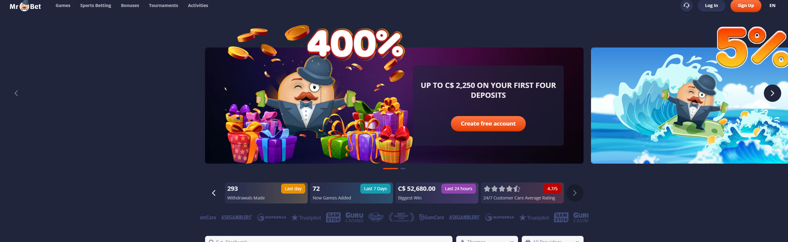 Mr Bet Canada Casino Review - Bonuses, Games & Features | MrBet